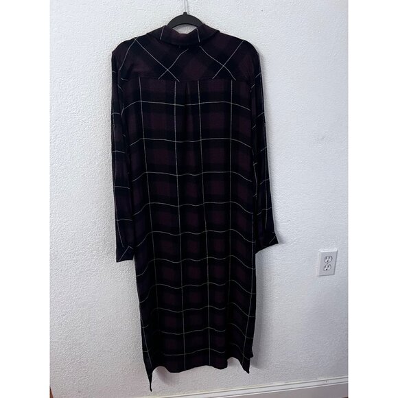 Cloth & Stone Plaid Button-Down Dress L - Picture 2 of 6